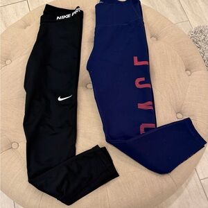 Workout leggings Bundle (2) pair - 1 Old Navy Active in navy and 1 Nike